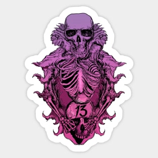 Skull Number 13 Sticker